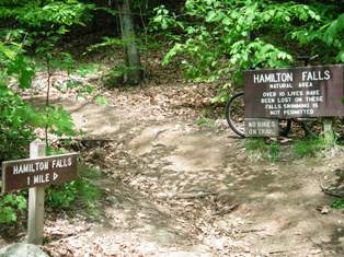 Hamilton Falls trailhead